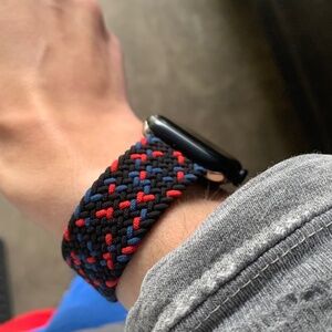 Black, Blue, and Red Braided Solo Loop Band for Apple Watch